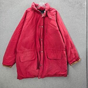 VINTAGE Polo Ralph Lauren Women‎ Jacket Large Red Down Filled Raincoat